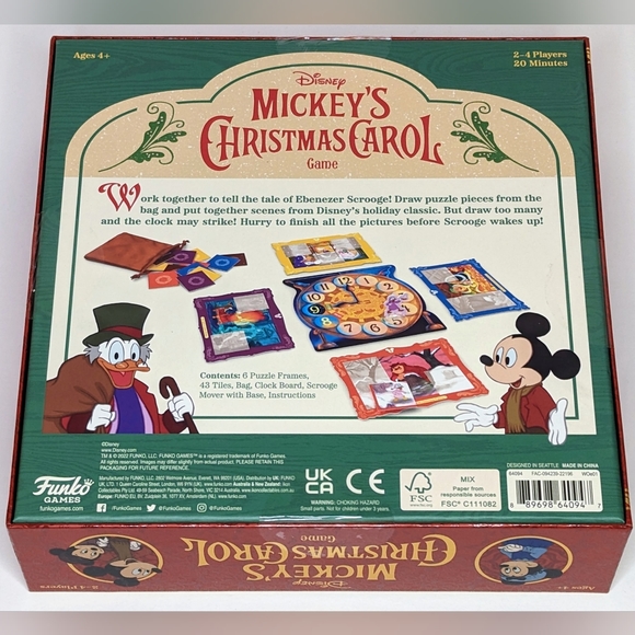 Disney Mickey's CHRISTMAS CAROL Holiday Game by Funko 2-4 players ages 4+ NEW! - Picture 3 of 6